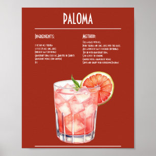 Refreshing Paloma Recipe Bar Poster