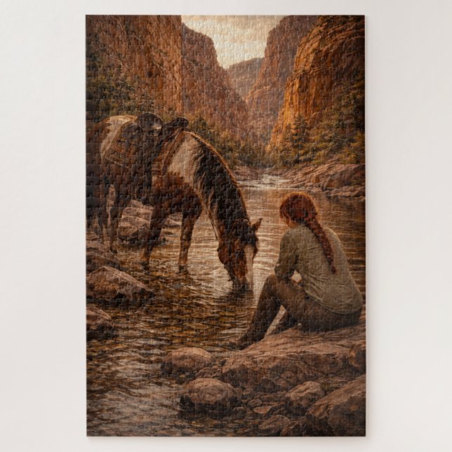 Refreshing Pause | Horse Art | Puzzle (Vertical)