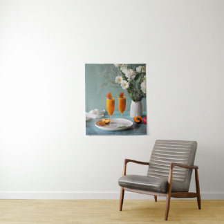 Refreshing Peach Champagne Tapestry