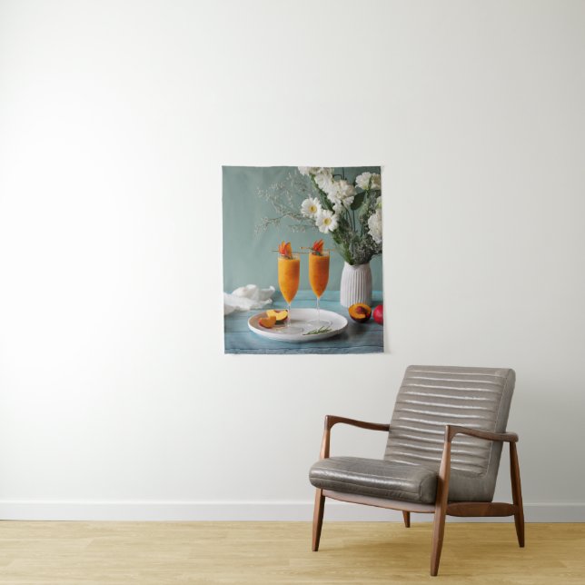 Refreshing Peach Champagne Tapestry (In Situ)