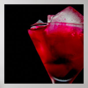Refreshing Red and Pink Cocktail Poster