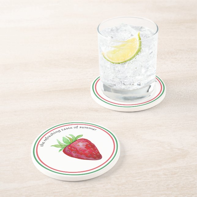Refreshing Taste Of Summer-Strawberry Coaster (Side)