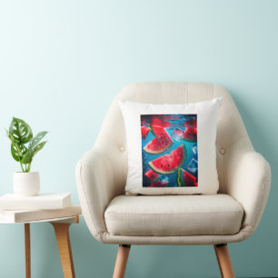 Refreshing Underwater Watermelon Slices Throw Pill Cushion