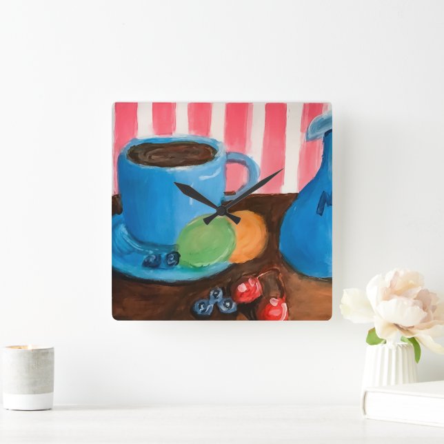 Refreshments Square Wall Clock (Home)