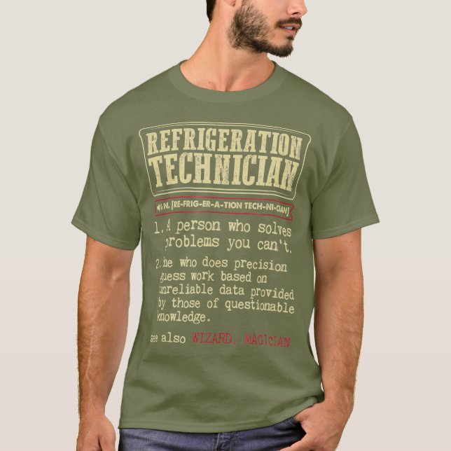 Refrigeration Technician Dictionary Term T-Shirt (Front)