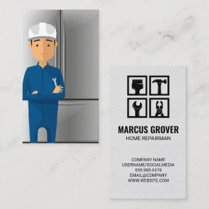 Refrigerator   Appliance Repairman Services  Business Card