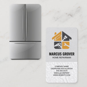 Refrigerator Blue Collar Home Renovation Tools Business Card