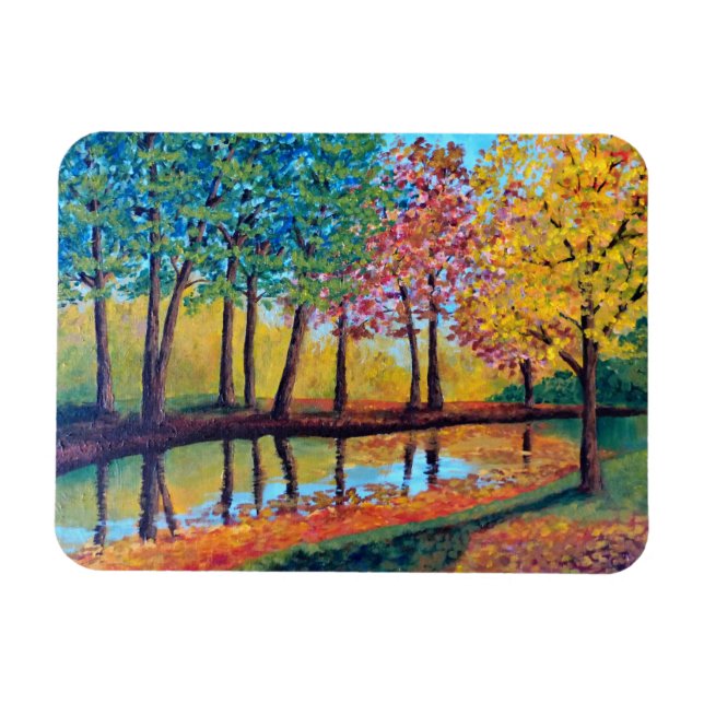 Refrigerator Magnet - Autumn Reflections. (Horizontal)