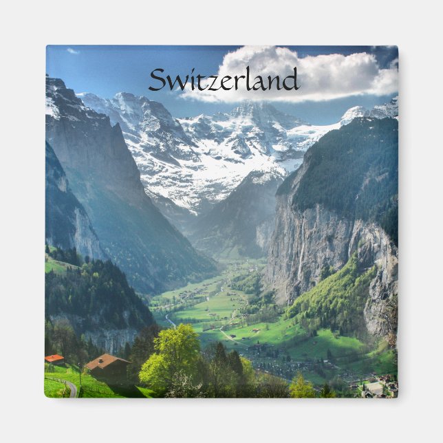 Refrigerator Magnet Awesome Switzerland Alps (Front)