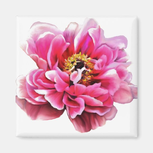 Refrigerator Magnet Pink Peony (Front)