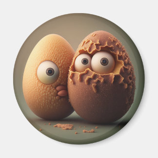 refrigerator magnet, surreal eggs magnet
