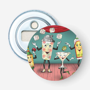 Refrigerator Magnet Vintage Cocktail Image Bottle Opener