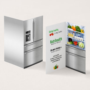 refrigerator nutritionist folded business card