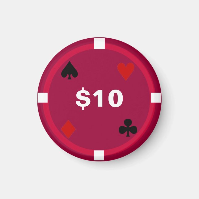 Refrigerator Poker TAG Playing Chip - $10 Magnet (Front)