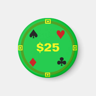 Refrigerator Poker TAG Playing Chip - $25 Magnet