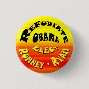 Refudiate Obama - Elect Romney-Ryan 3 Cm Round Badge