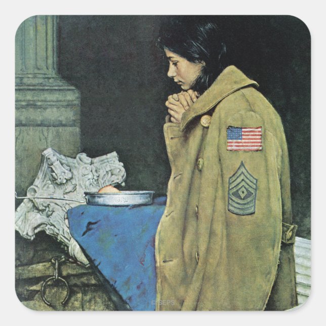 Refugee Thanksgiving Square Sticker (Front)