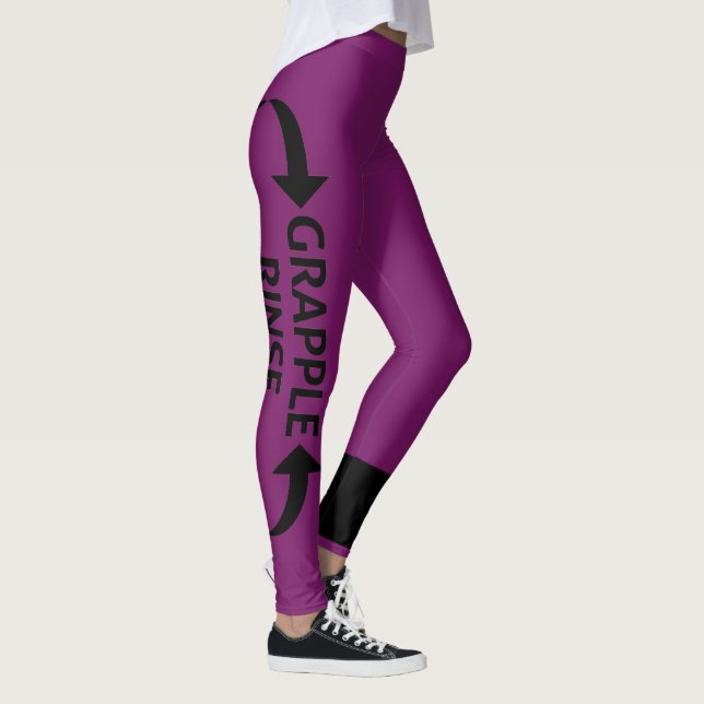 #RefugeeJitsu ranked spats (Purple Belt) Leggings (Right)