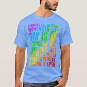 Refugees Are Welcome Women Can Lead Gay Pride Lgbt T-Shirt