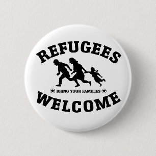 Refugees Welcome 6 Cm Round Badge