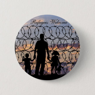 Refugees Welcome 6 Cm Round Badge