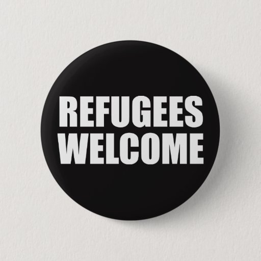 Image of Refugees Welcome badge pin button