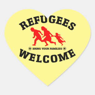 Refugees Welcome Bring Your Families Heart Sticker