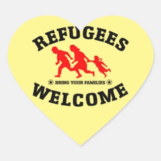 Refugees Welcome Bring Your Families Heart Sticker