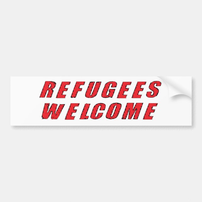 Refugees Welcome Bumper Sticker (Front)