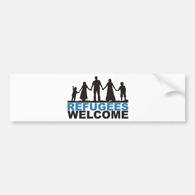 Refugees Welcome Bumper Sticker (Front)