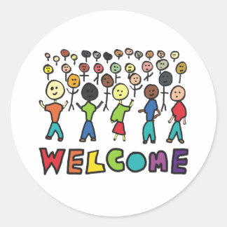 Refugees Welcome Classic Round Sticker