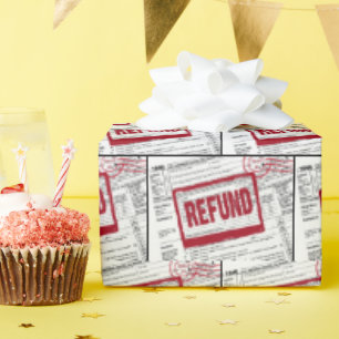 Refund Stamp On 1040 IRS Form Wrapping Paper
