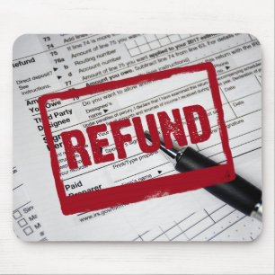 Refund Stamp on 1040 Tax Form Mouse Mat