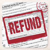 Refund stamp on 1040 tax form