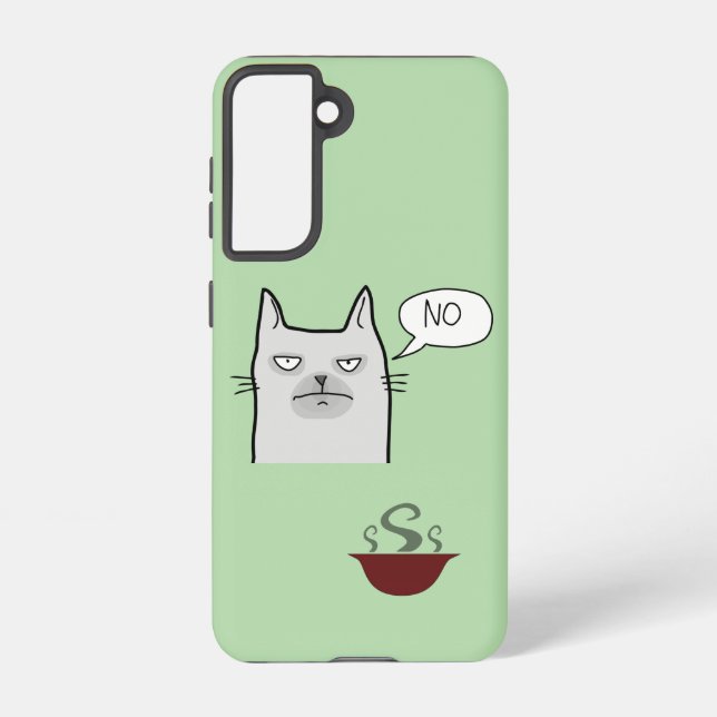 Refusing Cat Food Samsung Galaxy Case – Green (Back)
