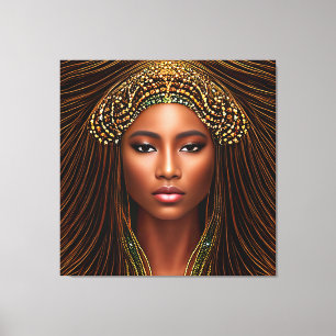 Regal African Beauty: Celebrating Black History  Canvas Print