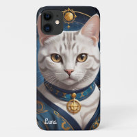Regal American Shorthair Cat Dressed in Blue