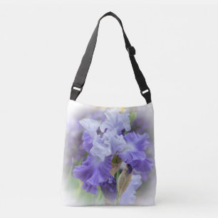Regal Bearded Iris - Purple & White Crossbody Bag