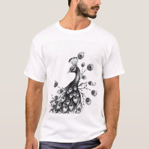 Regal Beauty: Peacock Charcoal Art