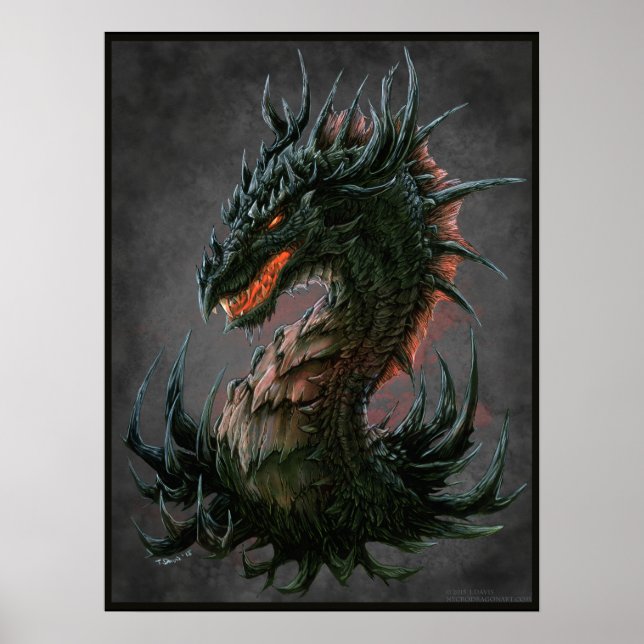 Regal Black Dragon Head - Full Color Poster (Front)