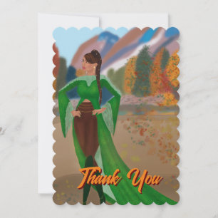 Regal Black Woman in Autumn   Thank You Card