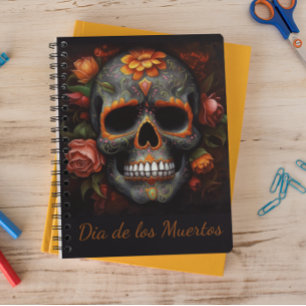 Regal Bloom Sugar Skull, custom Notebook