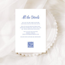 Regal Blue and White | Wedding Details QR Code