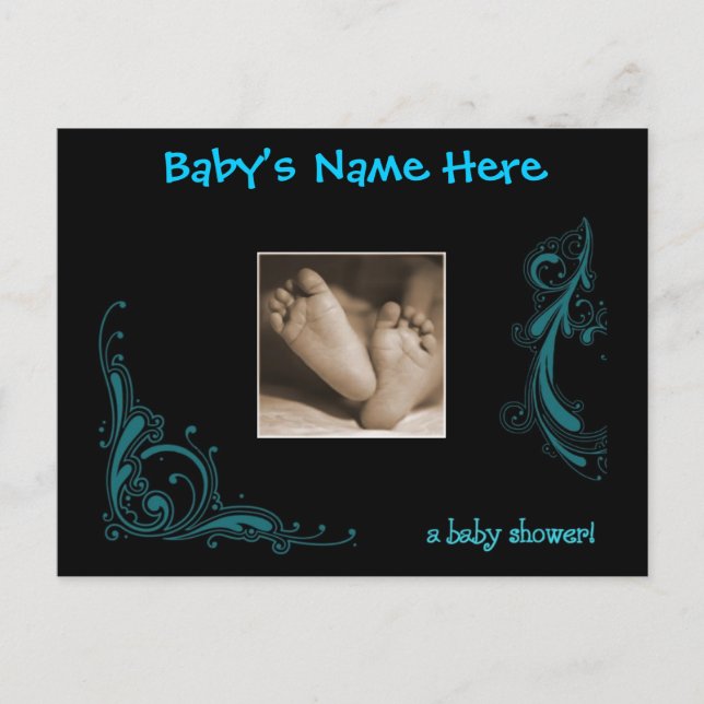 Regal Blue Baby Boy Shower Invitation (Front)