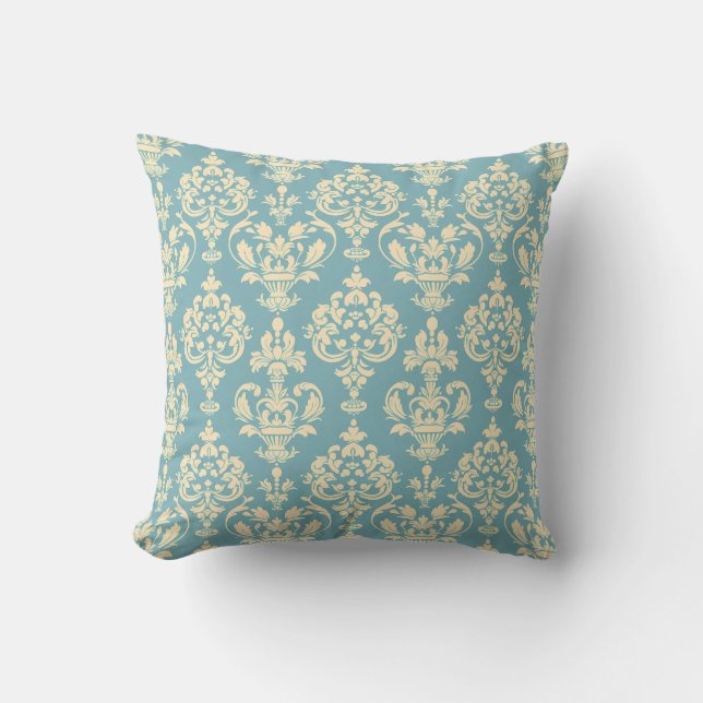 Regal Blue Damask Princesscore Cushion (Front)