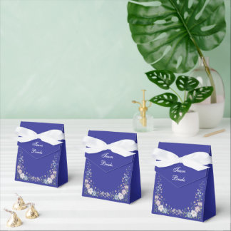 Regal Blue Vintage Elegance Garden Blooms Favour Box