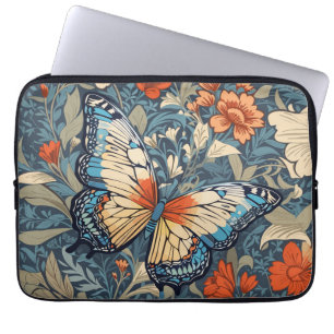 Regal Butterfly Amidst William Morris Floral Laptop Sleeve