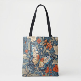 Regal Butterfly Amidst William Morris Floral Tote Bag