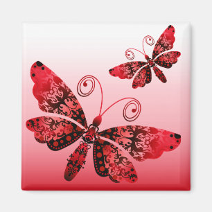 "Regal Butterfly" (red) by Cheryl Daniels Magnet