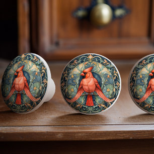 Regal Cardinal Ceramic Knob Pull